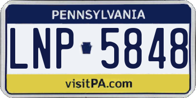 PA license plate LNP5848