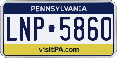 PA license plate LNP5860
