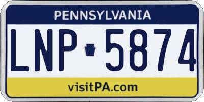 PA license plate LNP5874