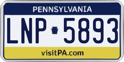 PA license plate LNP5893