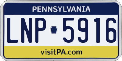 PA license plate LNP5916