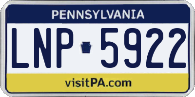 PA license plate LNP5922