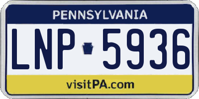 PA license plate LNP5936