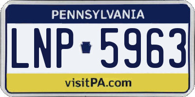 PA license plate LNP5963