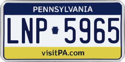 PA license plate LNP5965
