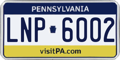 PA license plate LNP6002
