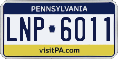 PA license plate LNP6011