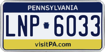 PA license plate LNP6033
