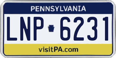 PA license plate LNP6231