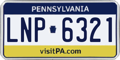 PA license plate LNP6321