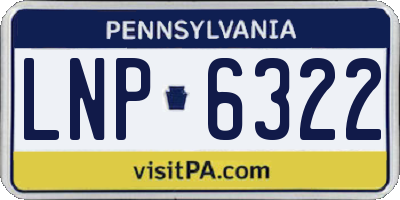 PA license plate LNP6322