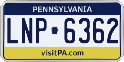 PA license plate LNP6362