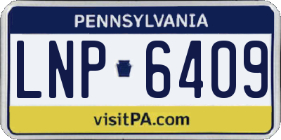 PA license plate LNP6409