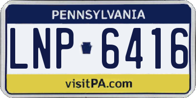 PA license plate LNP6416