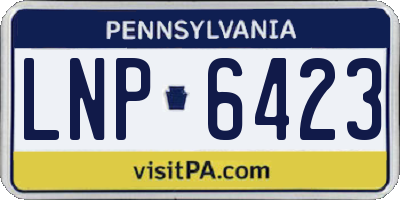 PA license plate LNP6423