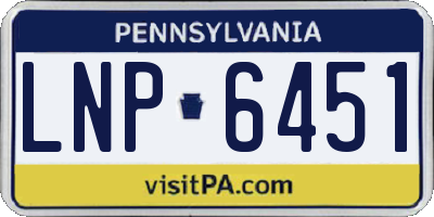 PA license plate LNP6451