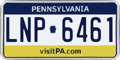 PA license plate LNP6461