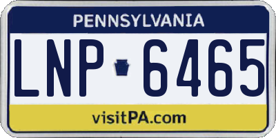 PA license plate LNP6465