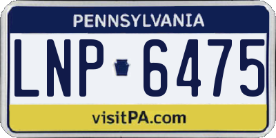 PA license plate LNP6475