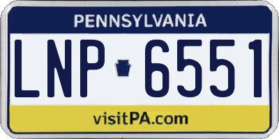 PA license plate LNP6551