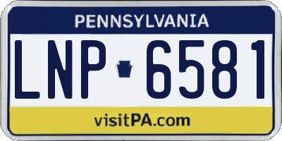 PA license plate LNP6581