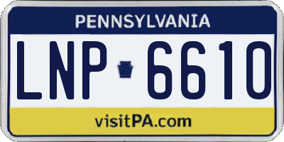 PA license plate LNP6610