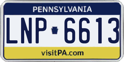 PA license plate LNP6613