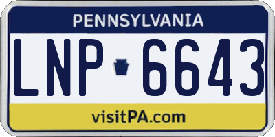 PA license plate LNP6643