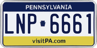 PA license plate LNP6661