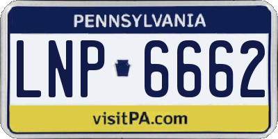 PA license plate LNP6662