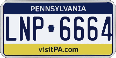 PA license plate LNP6664