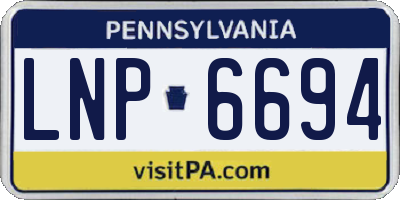 PA license plate LNP6694