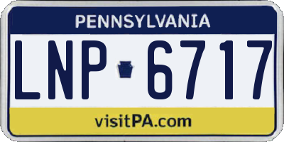 PA license plate LNP6717