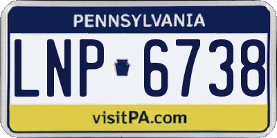 PA license plate LNP6738
