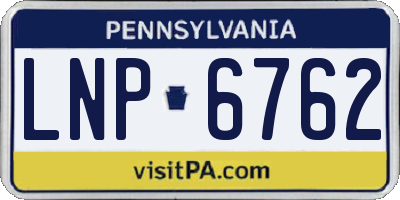 PA license plate LNP6762