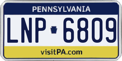 PA license plate LNP6809