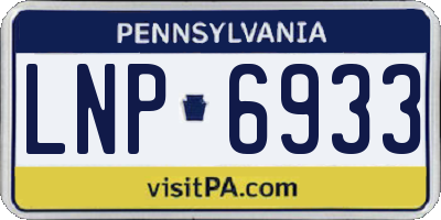 PA license plate LNP6933