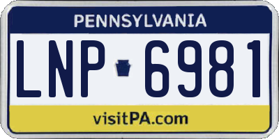 PA license plate LNP6981