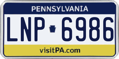 PA license plate LNP6986