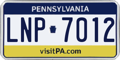 PA license plate LNP7012