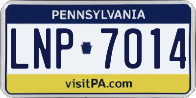 PA license plate LNP7014
