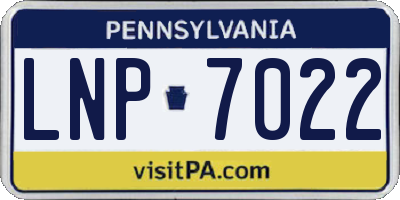 PA license plate LNP7022