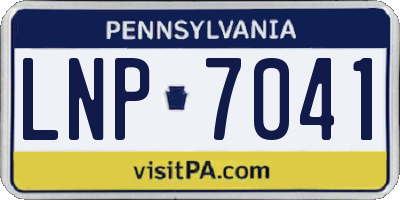 PA license plate LNP7041