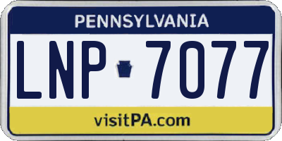 PA license plate LNP7077