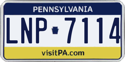 PA license plate LNP7114