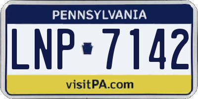 PA license plate LNP7142