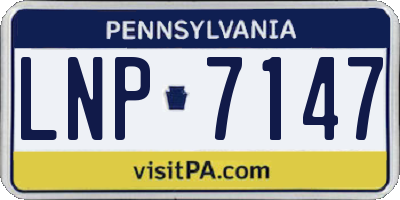 PA license plate LNP7147