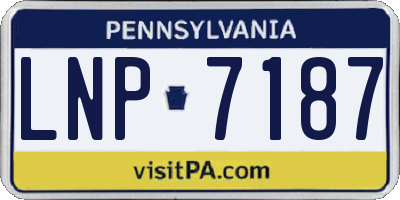 PA license plate LNP7187
