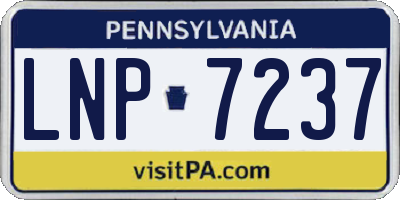 PA license plate LNP7237