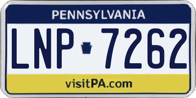 PA license plate LNP7262